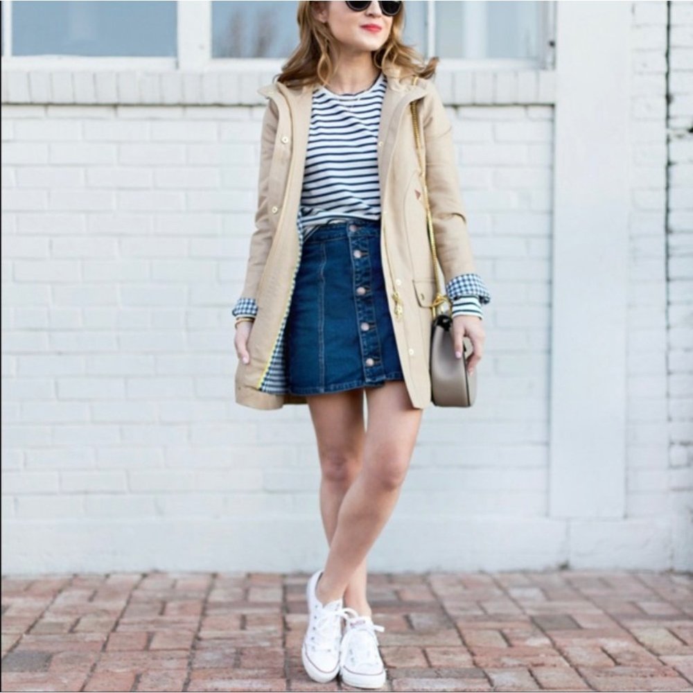 J. Crew Chateau Hooded Trench Coat size 6P